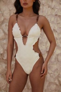 Zigzag cream one piece