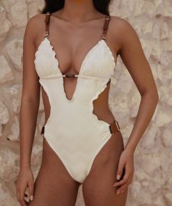 Zigzag cream one piece